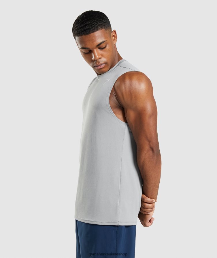 ch Gymshark Hommes t-shirt sans manches arrivée gris fumé 02FP6T947 vêtements