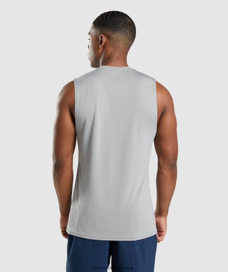 ch Gymshark Hommes t-shirt sans manches arrivée gris fumé 02FP6T947 vêtements
