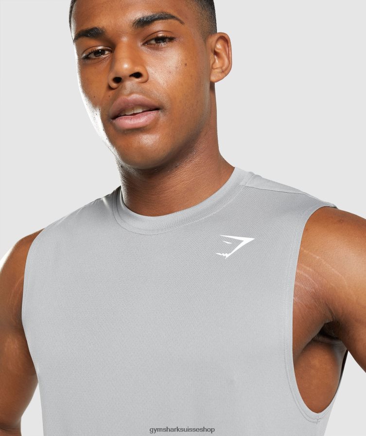 ch Gymshark Hommes t-shirt sans manches arrivée gris fumé 02FP6T947 vêtements