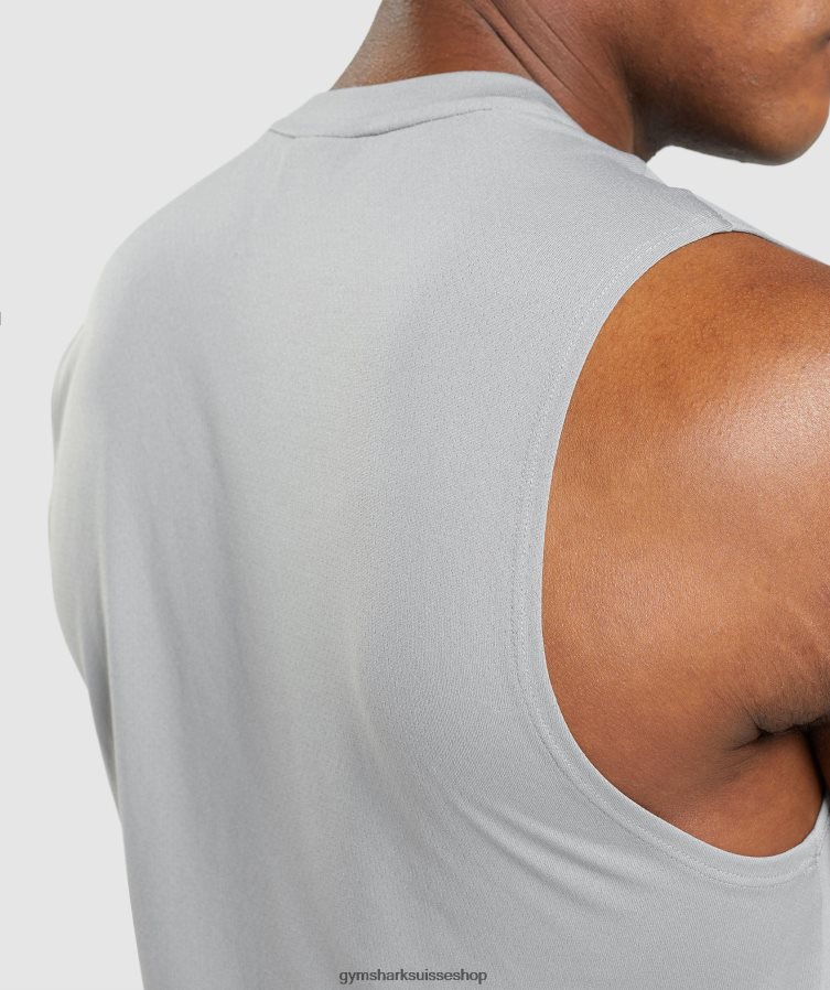 ch Gymshark Hommes t-shirt sans manches arrivée gris fumé 02FP6T947 vêtements