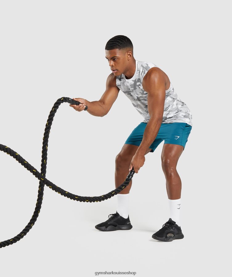 ch Gymshark Hommes t-shirt sans manches arrivée imprimé gris clair 02FP6T905 vêtements