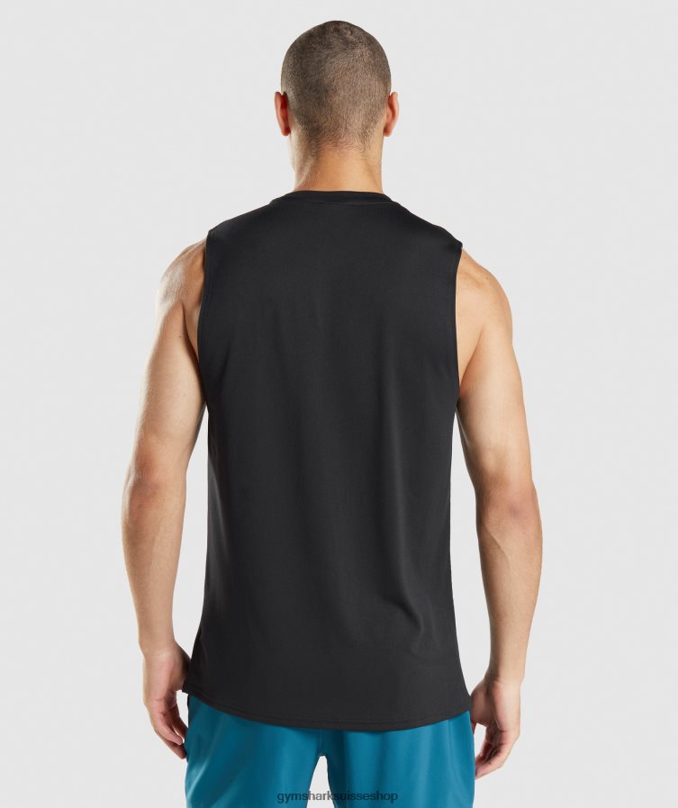 ch Gymshark Hommes t-shirt sans manches arrivée noir 02FP6T915 vêtements