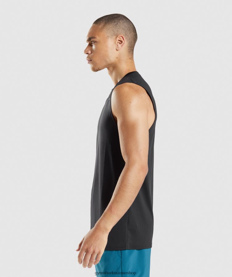 ch Gymshark Hommes t-shirt sans manches arrivée noir 02FP6T915 vêtements