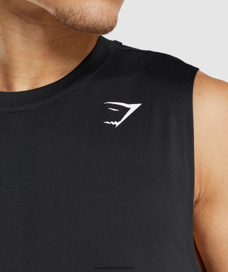 ch Gymshark Hommes t-shirt sans manches arrivée noir 02FP6T915 vêtements