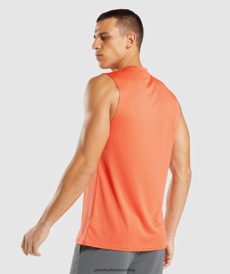 ch Gymshark Hommes t-shirt sans manches arrivée papaye orange 02FP6T939 vêtements