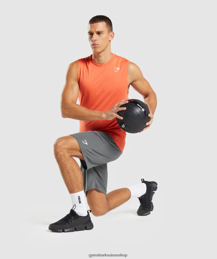 ch Gymshark Hommes t-shirt sans manches arrivée papaye orange 02FP6T939 vêtements