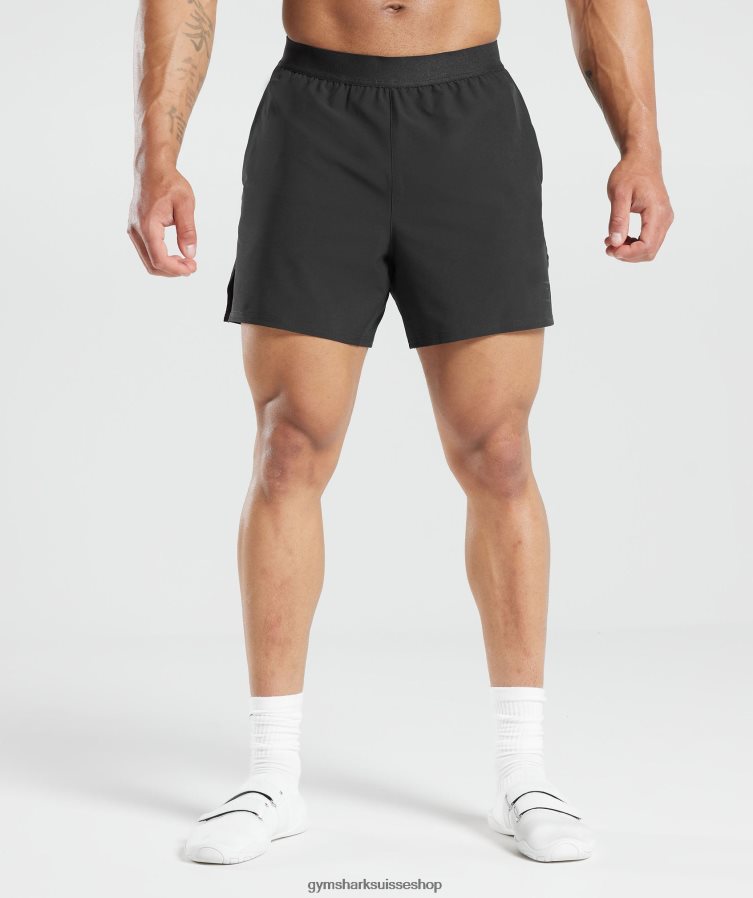 ch Gymshark Hommes 315 short tissé noir 02FP6T547 vêtements