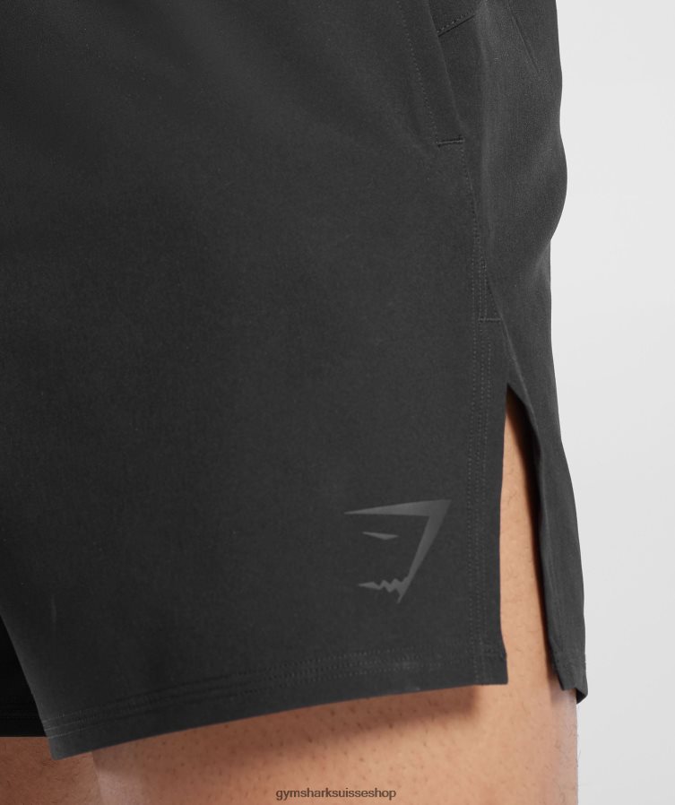 ch Gymshark Hommes 315 short tissé noir 02FP6T547 vêtements