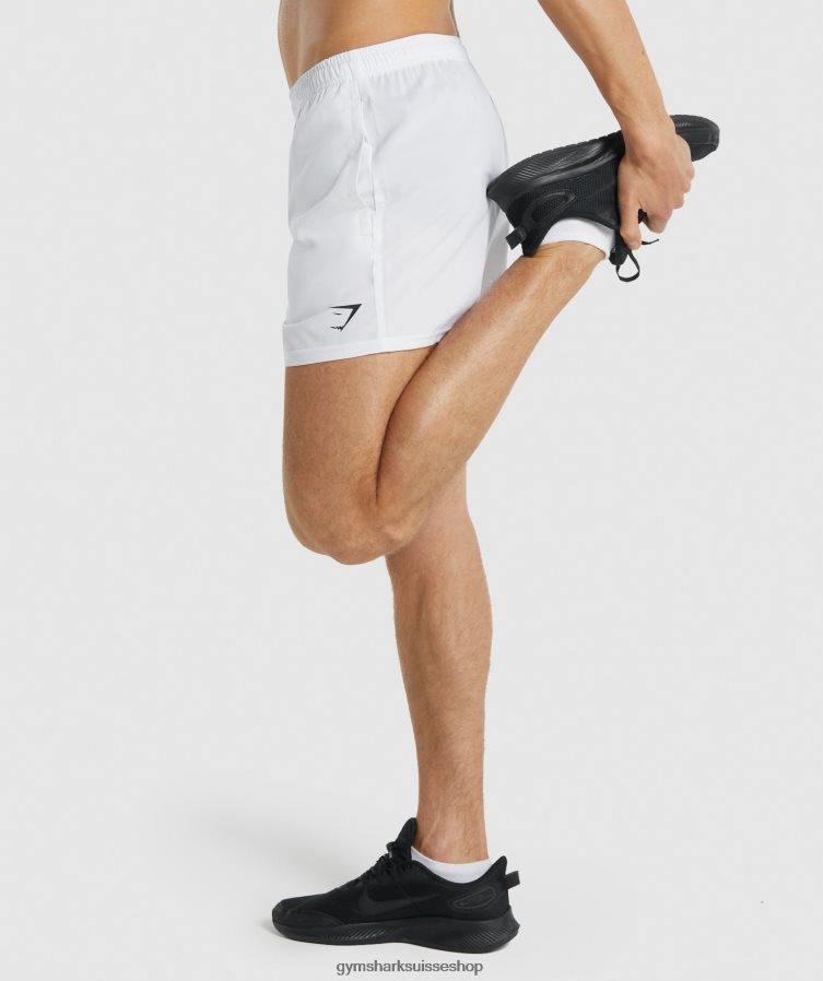 ch Gymshark Hommes arrivée short 5\" blanc 02FP6T553 vêtements