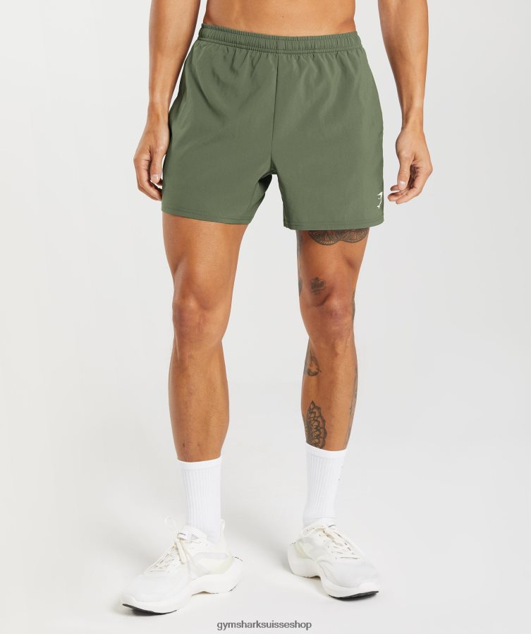 ch Gymshark Hommes arrivée short 5" noyau d'olive 02FP6T517 vêtements