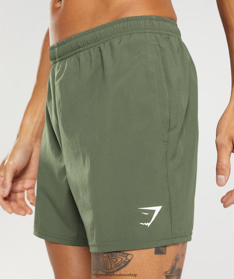 ch Gymshark Hommes arrivée short 5\" noyau d\'olive 02FP6T517 vêtements