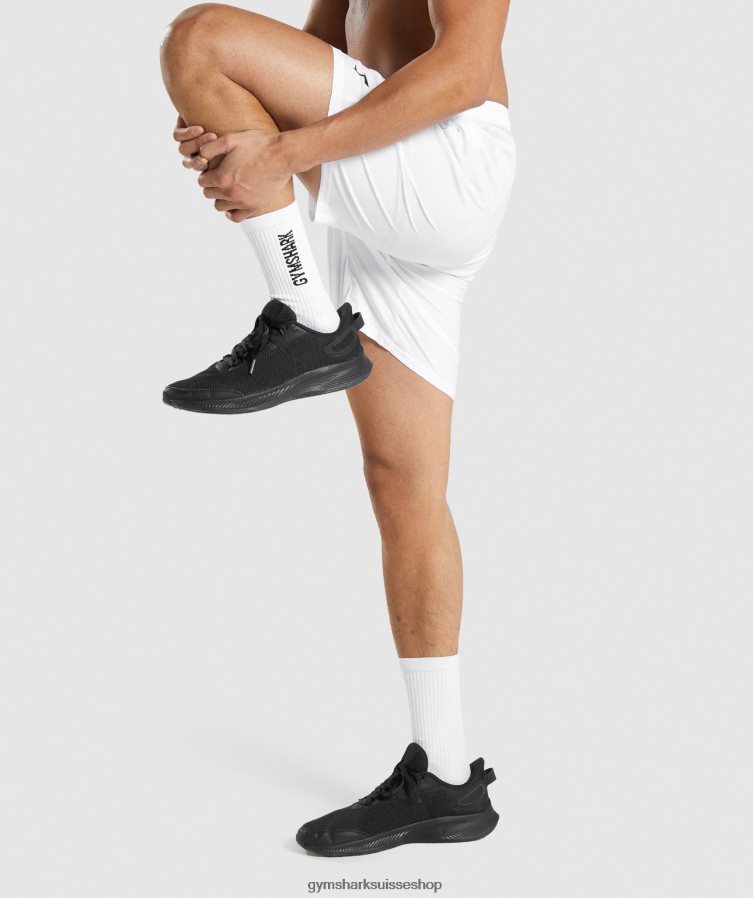 ch Gymshark Hommes arrivée short 7\" blanc 02FP6T518 vêtements
