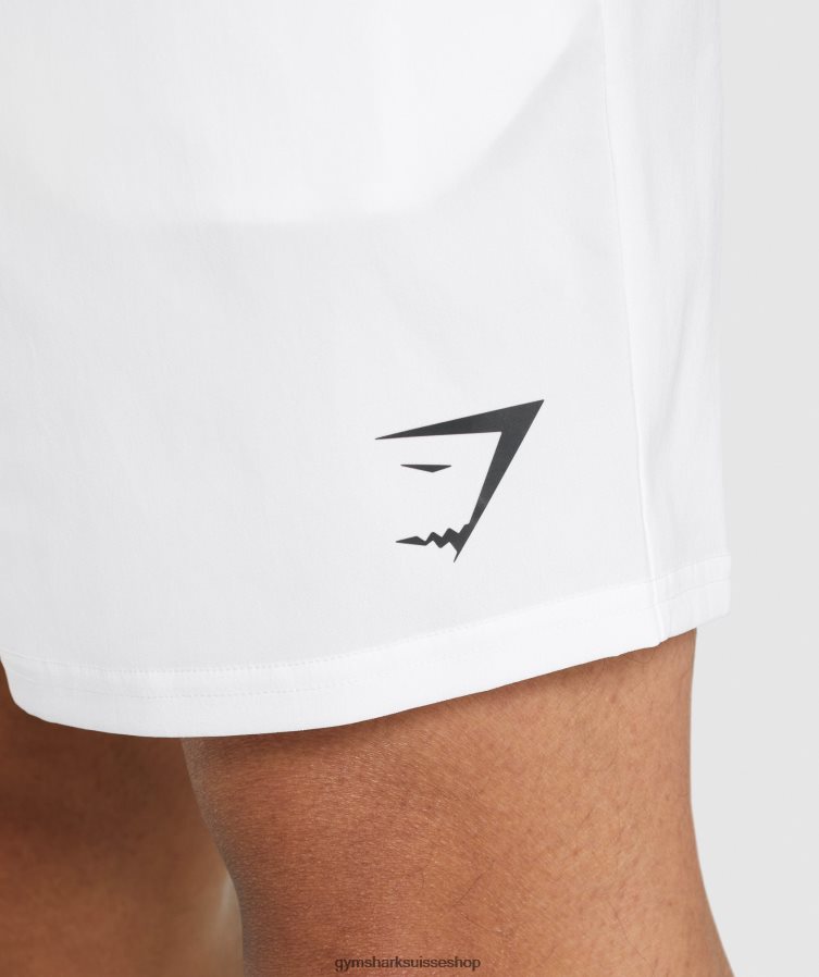 ch Gymshark Hommes arrivée short 7\" blanc 02FP6T518 vêtements