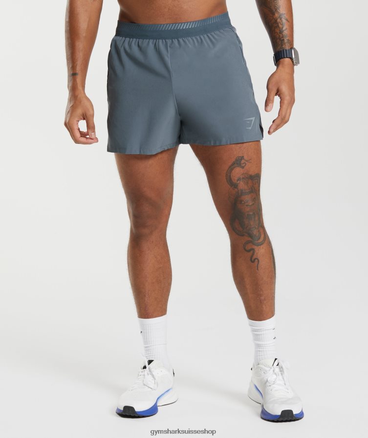 ch Gymshark Hommes short apex run 4" bleu du soir 02FP6T542 vêtements