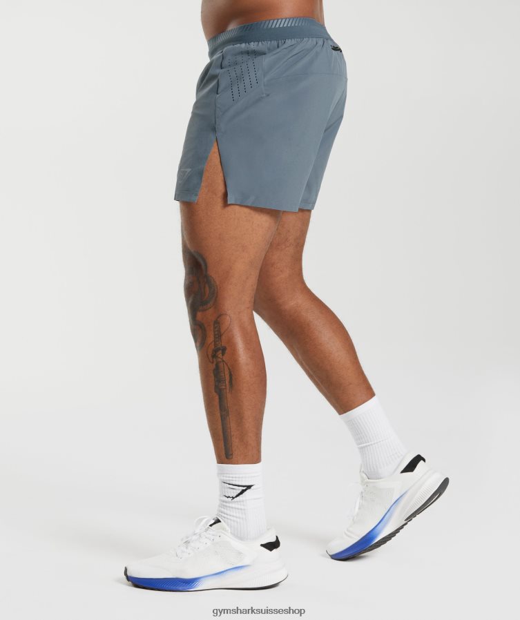 ch Gymshark Hommes short apex run 4\" bleu du soir 02FP6T542 vêtements