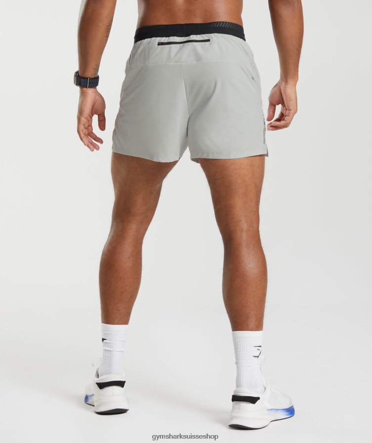 ch Gymshark Hommes short apex run 4\" gris clair 02FP6T539 vêtements