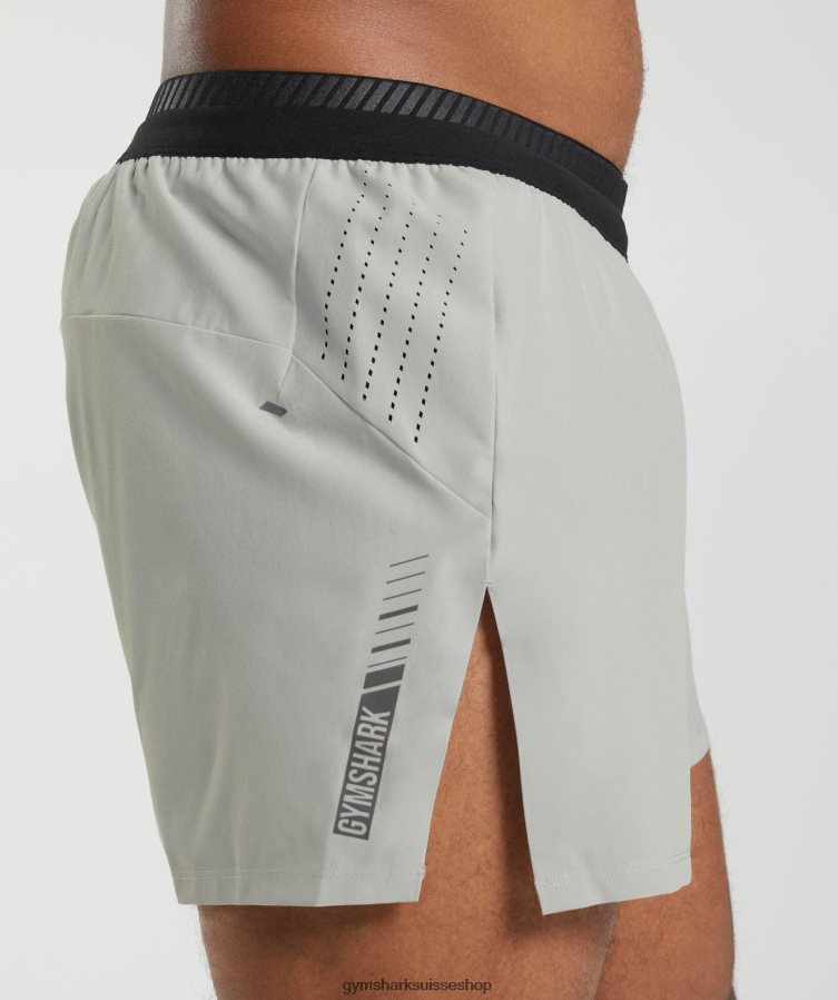 ch Gymshark Hommes short apex run 4\" gris clair 02FP6T539 vêtements