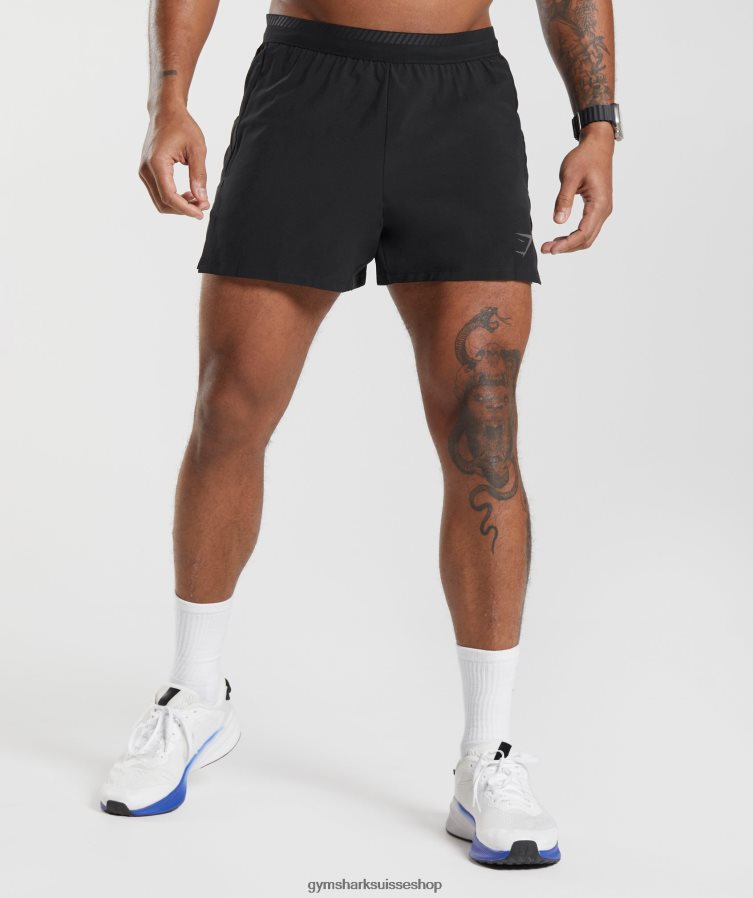 ch Gymshark Hommes short apex run 4" noir 02FP6T523 vêtements