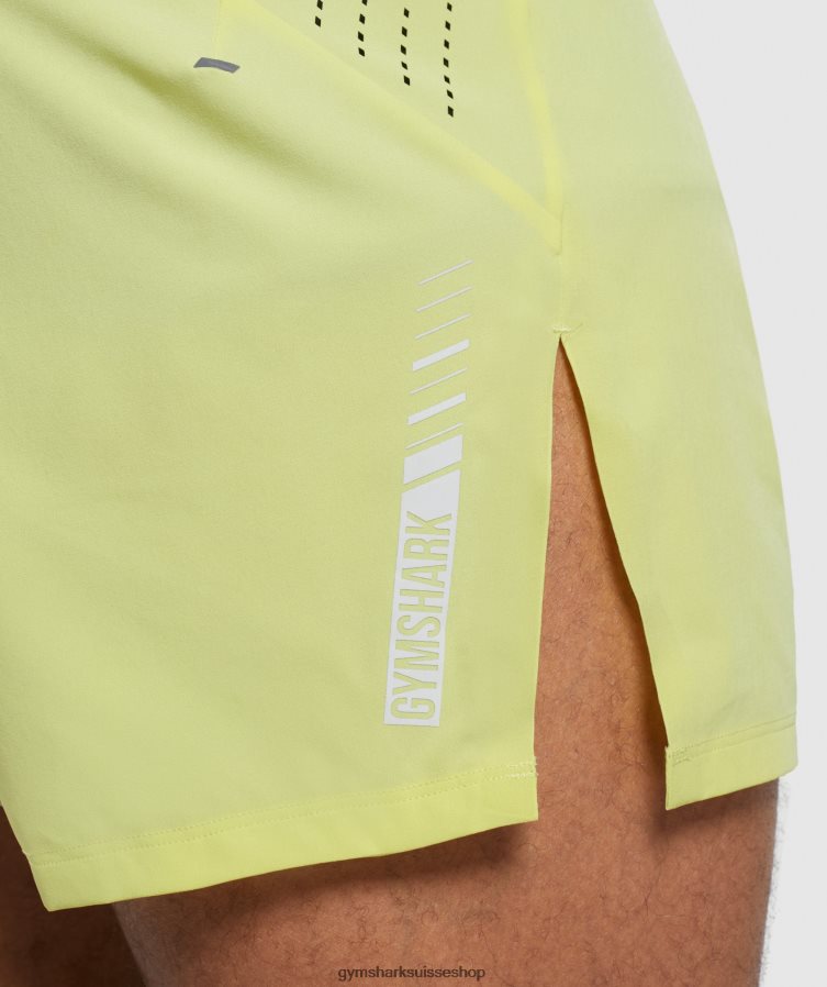 ch Gymshark Hommes short apex run 4\" vert luciole 02FP6T537 vêtements