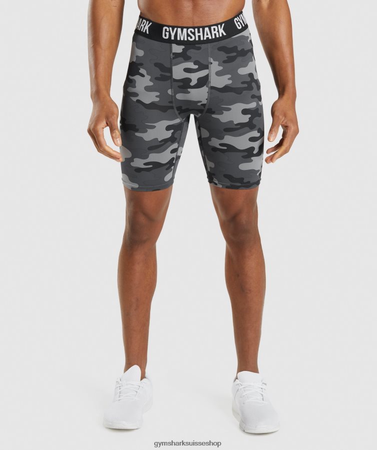 ch Gymshark Hommes short à couche de base element imprimé gris 02FP6T560 vêtements