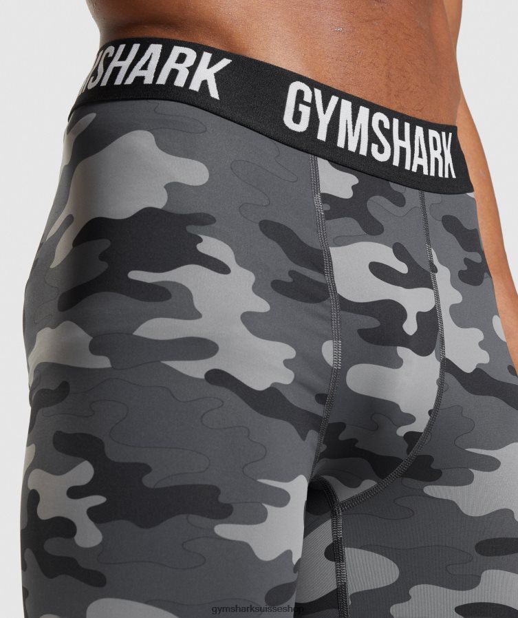ch Gymshark Hommes short à couche de base element imprimé gris 02FP6T560 vêtements