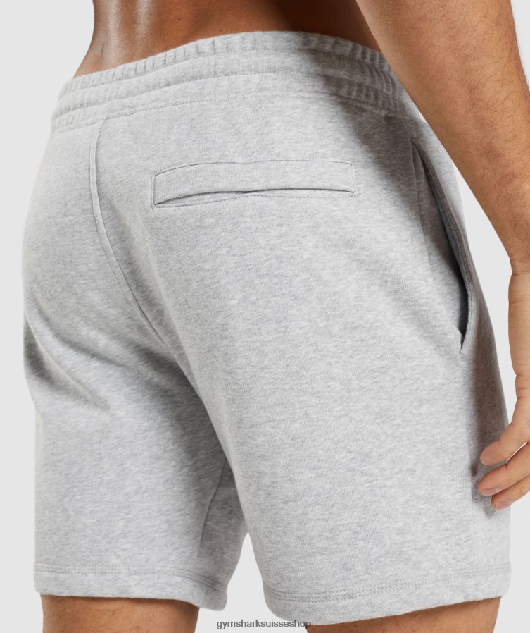 ch Gymshark Hommes short à crête gris clair chiné 02FP6T568 vêtements