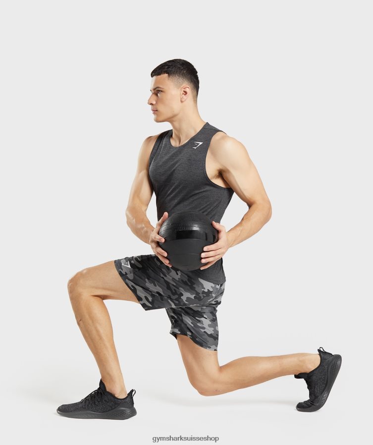 ch Gymshark Hommes short d\'arrivée imprimé gris 02FP6T534 vêtements