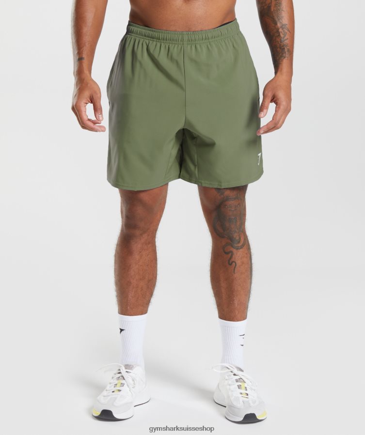 ch Gymshark Hommes short d'arrivée noyau d'olive 02FP6T530 vêtements