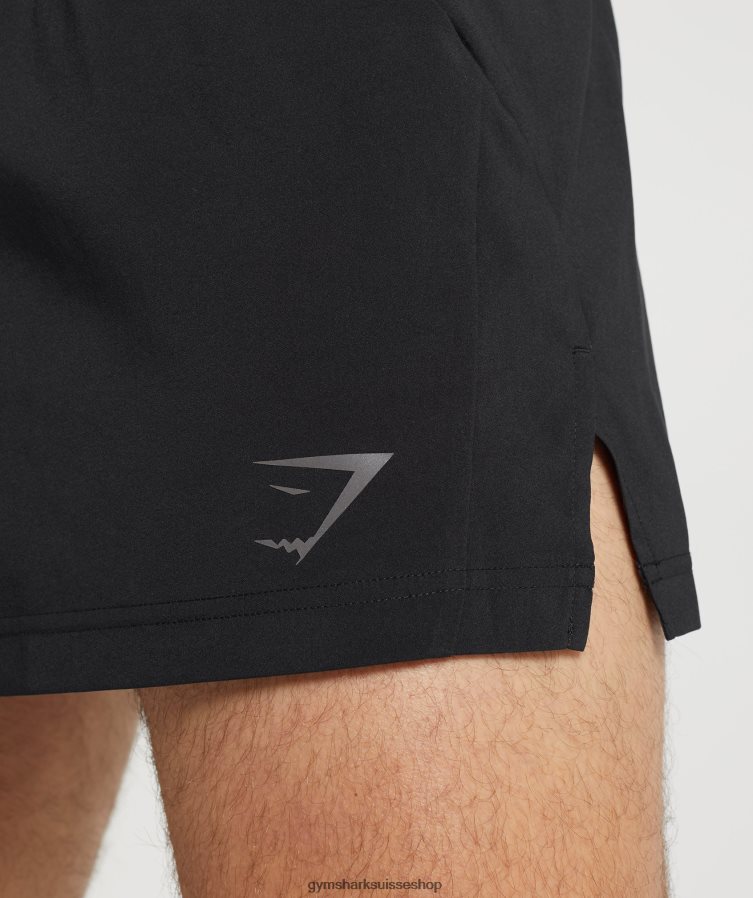 ch Gymshark Hommes short de course 3\" noir 02FP6T529 vêtements