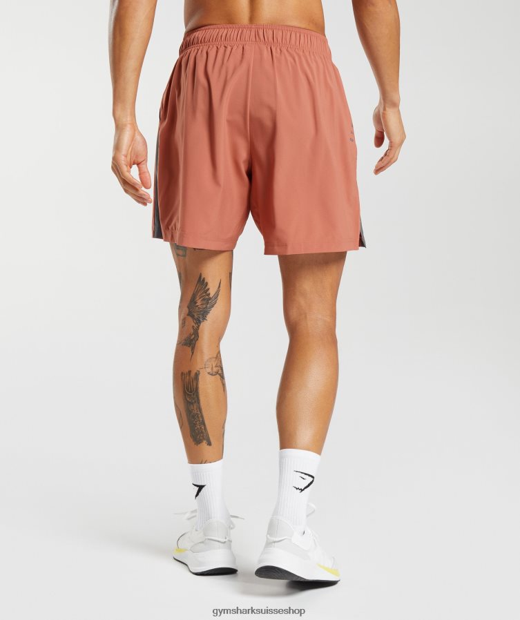 ch Gymshark Hommes short de sport rouge kaki/gris silhouette 02FP6T531 vêtements