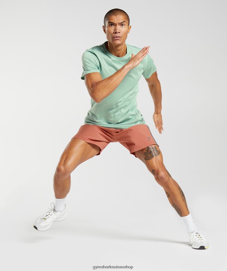 ch Gymshark Hommes short de sport rouge kaki/gris silhouette 02FP6T531 vêtements