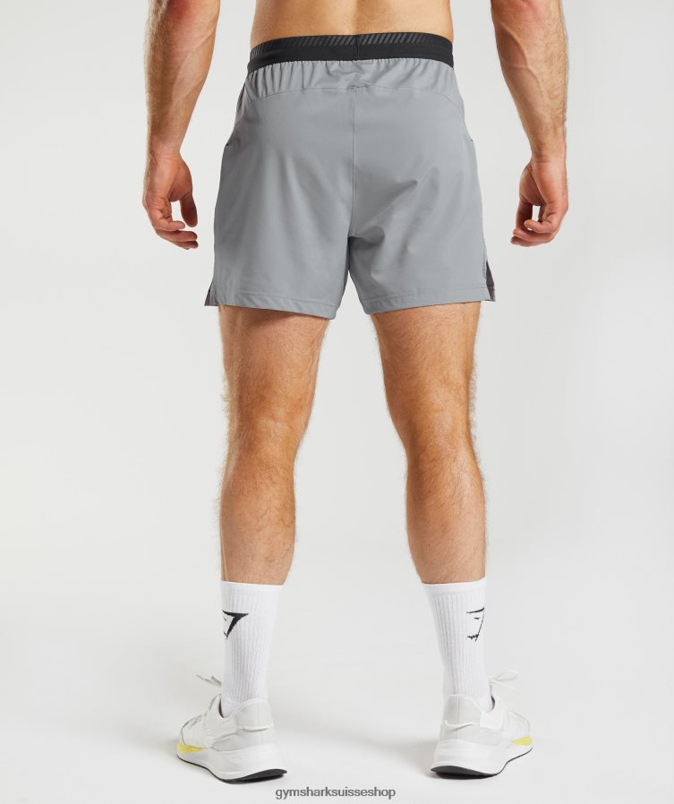 ch Gymshark Hommes short hybride apex 5\" gris dérive 02FP6T546 vêtements
