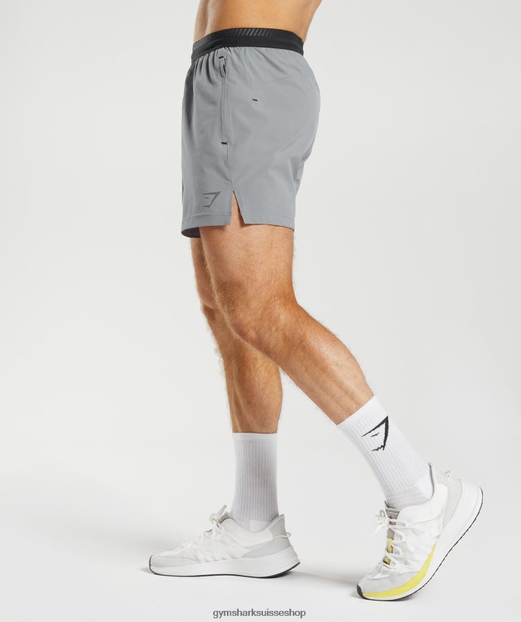 ch Gymshark Hommes short hybride apex 5\" gris dérive 02FP6T546 vêtements