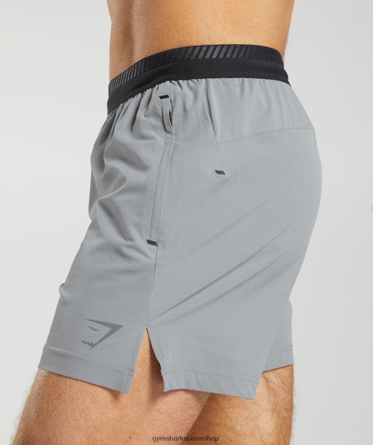 ch Gymshark Hommes short hybride apex 5\" gris dérive 02FP6T546 vêtements