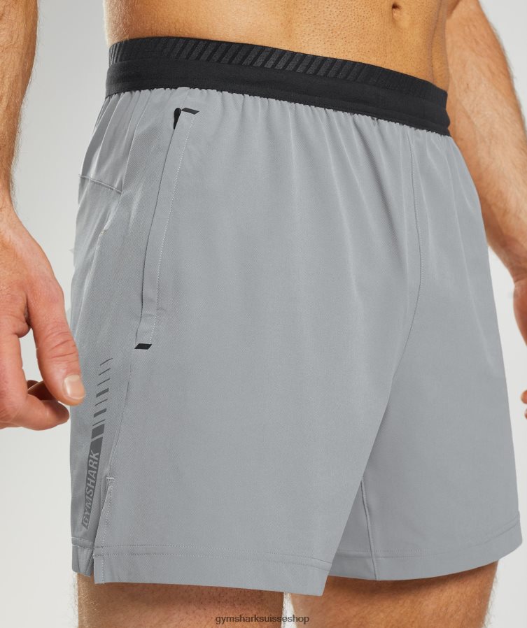 ch Gymshark Hommes short hybride apex 5\" gris dérive 02FP6T546 vêtements