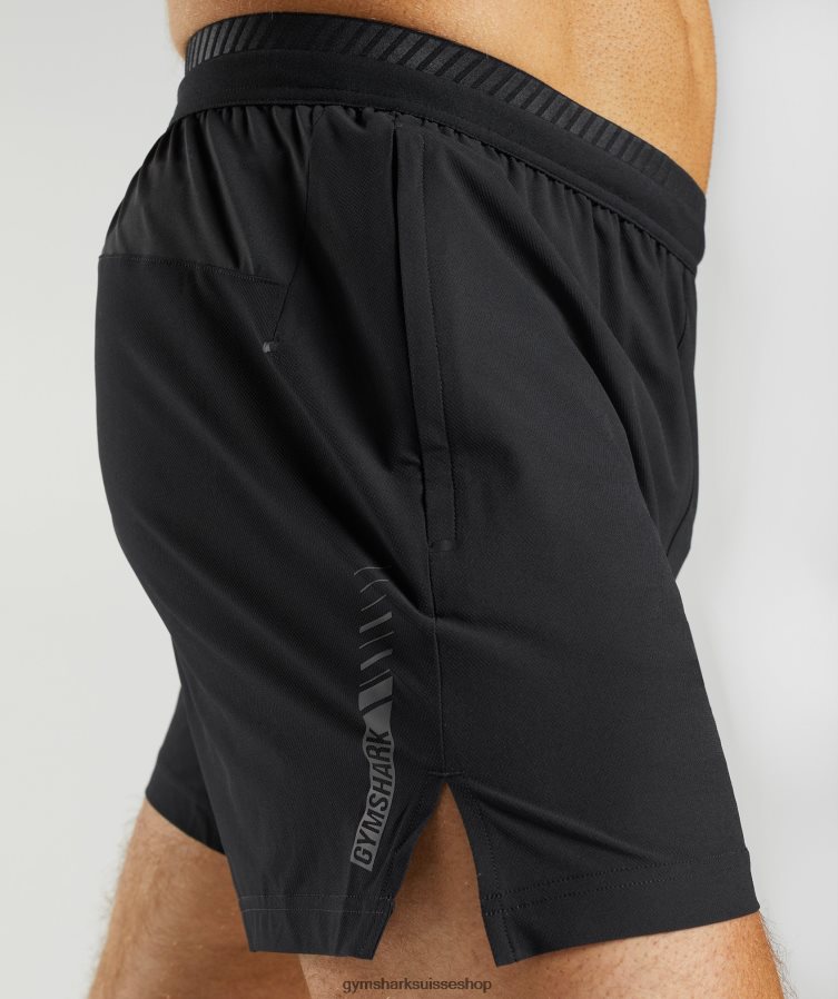 ch Gymshark Hommes short hybride apex 5\" noir 02FP6T548 vêtements