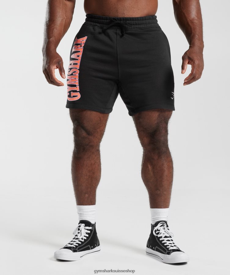 ch Gymshark Hommes short rétrowave noir 02FP6T536 vêtements