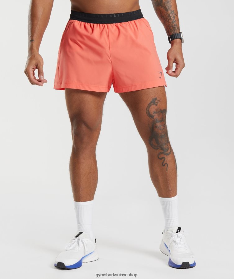 ch Gymshark Hommes short sport run 3" orange aérospatiale 02FP6T526 vêtements