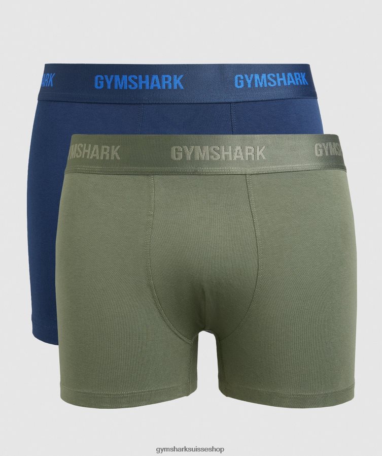 ch Gymshark Hommes boxers 2pk noyau olive/marine 02FP6T1047 vêtements