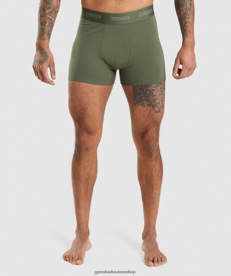 ch Gymshark Hommes boxers 2pk noyau olive/marine 02FP6T1047 vêtements
