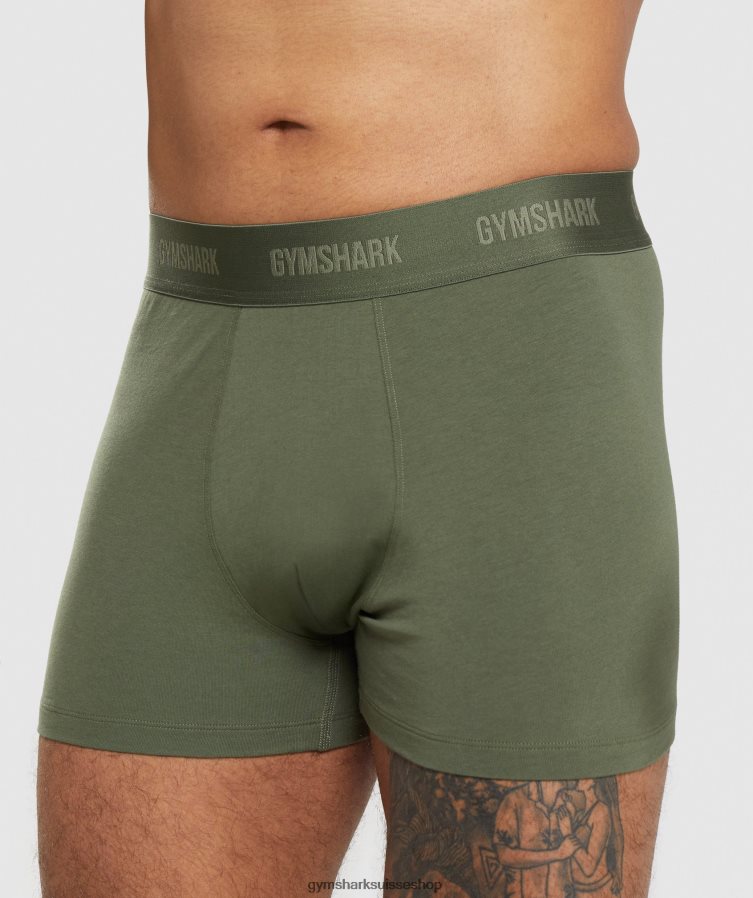 ch Gymshark Hommes boxers 2pk noyau olive/marine 02FP6T1047 vêtements