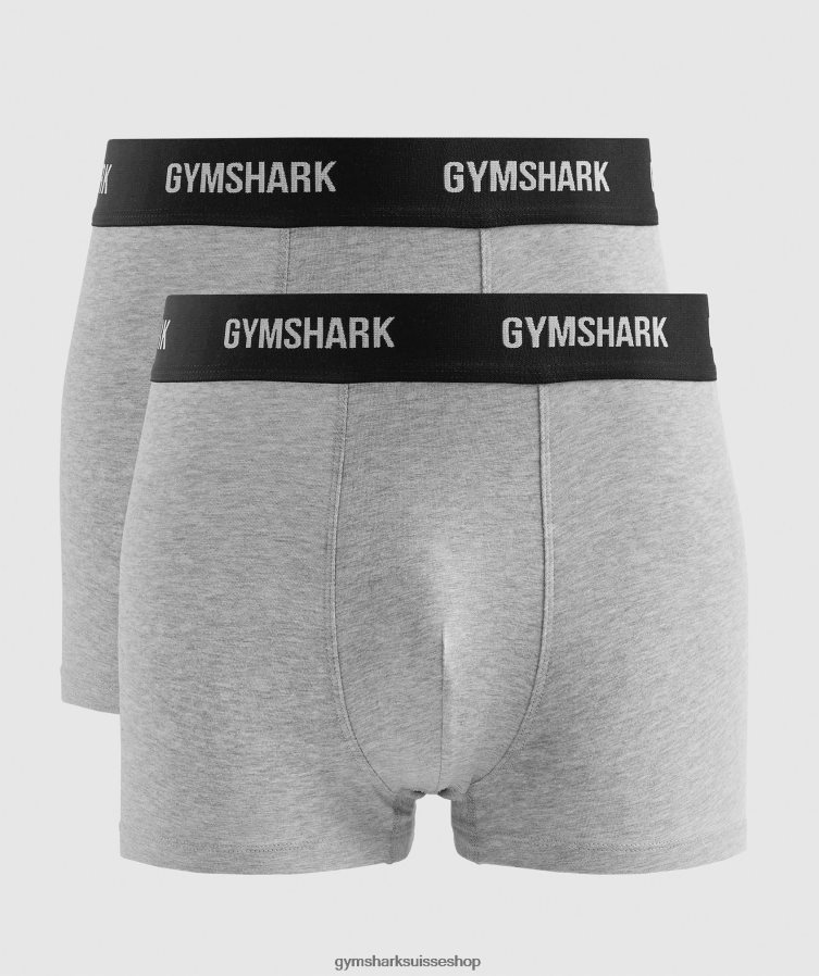 ch Gymshark Hommes lot de 2 boxers gris clair chiné 02FP6T1051 vêtements