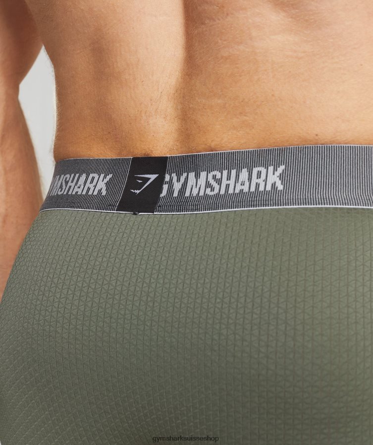 ch Gymshark Hommes lot de 2 boxers sport tech noir/noyau d\'olive 02FP6T1045 vêtements