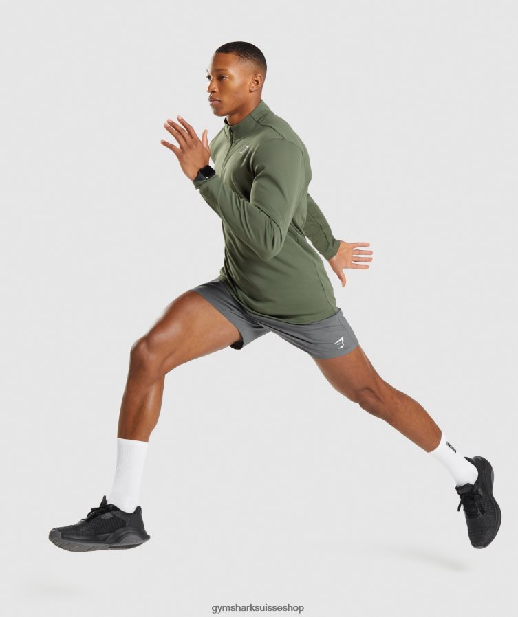 ch Gymshark Hommes arrivée pull 1/4 zip noyau d\'olive 02FP6T871 vêtements