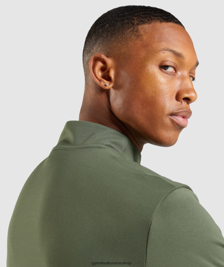 ch Gymshark Hommes arrivée pull 1/4 zip noyau d\'olive 02FP6T871 vêtements