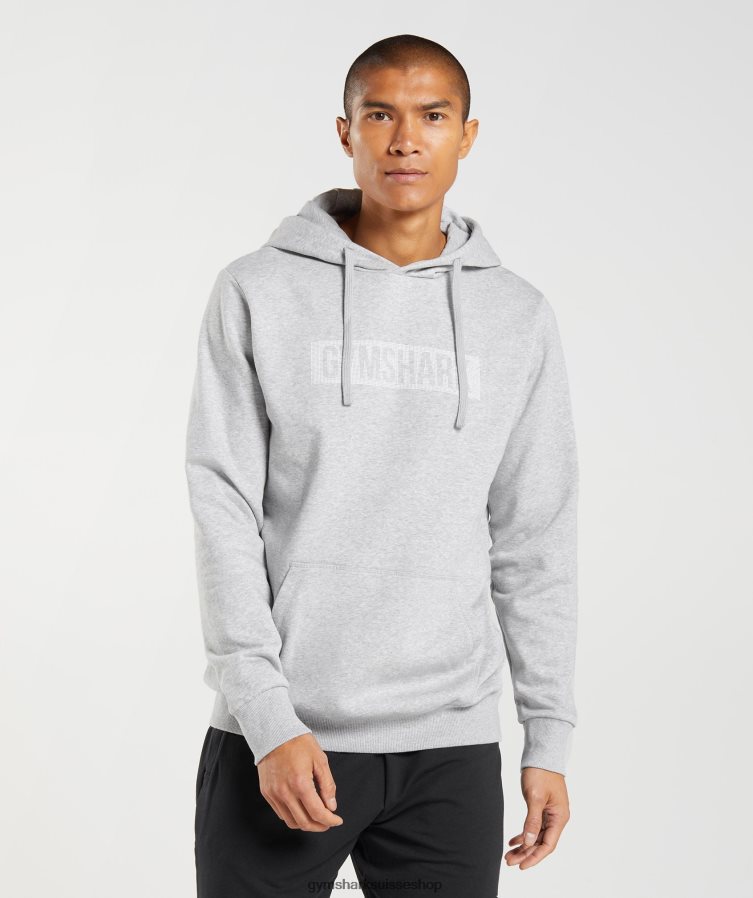 ch Gymshark Hommes bloc à capuche gris clair chiné 02FP6T868 vêtements