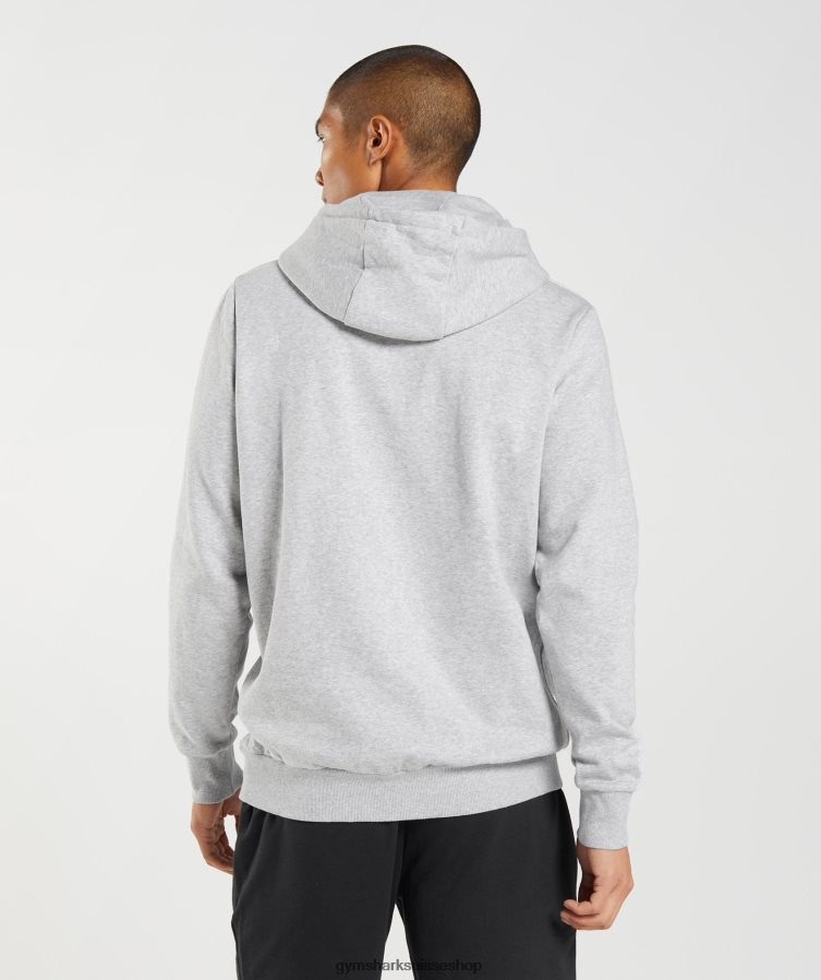 ch Gymshark Hommes bloc à capuche gris clair chiné 02FP6T868 vêtements