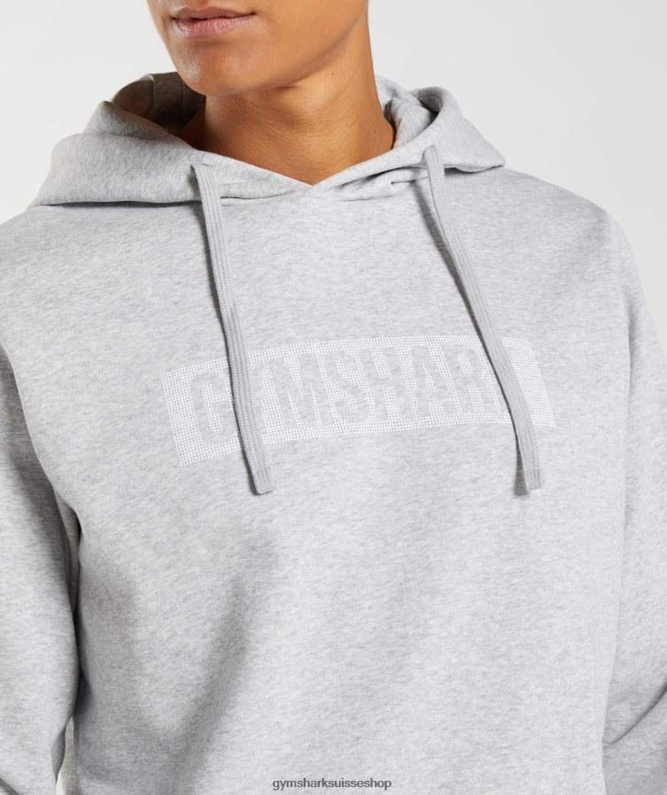 ch Gymshark Hommes bloc à capuche gris clair chiné 02FP6T868 vêtements