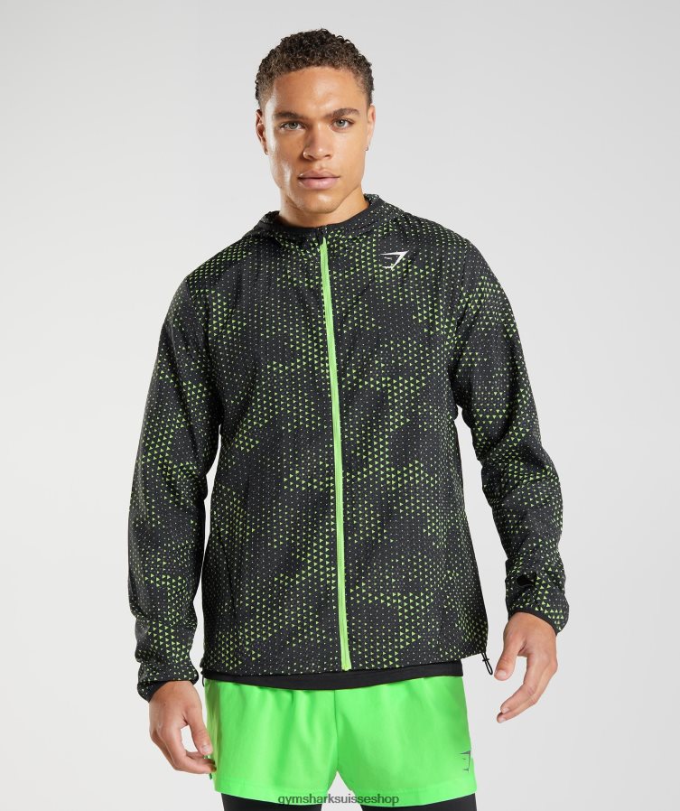 ch Gymshark Hommes coupe-vent sportif chaux fluo 02FP6T813 vêtements