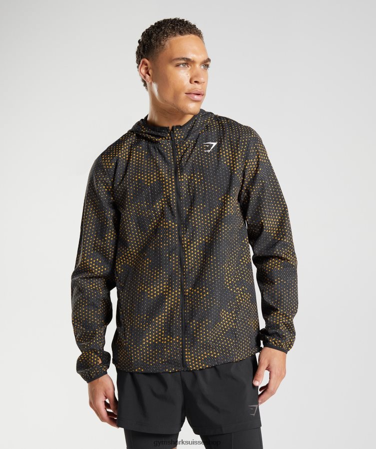 ch Gymshark Hommes coupe-vent sportif jaune curcuma 02FP6T810 vêtements